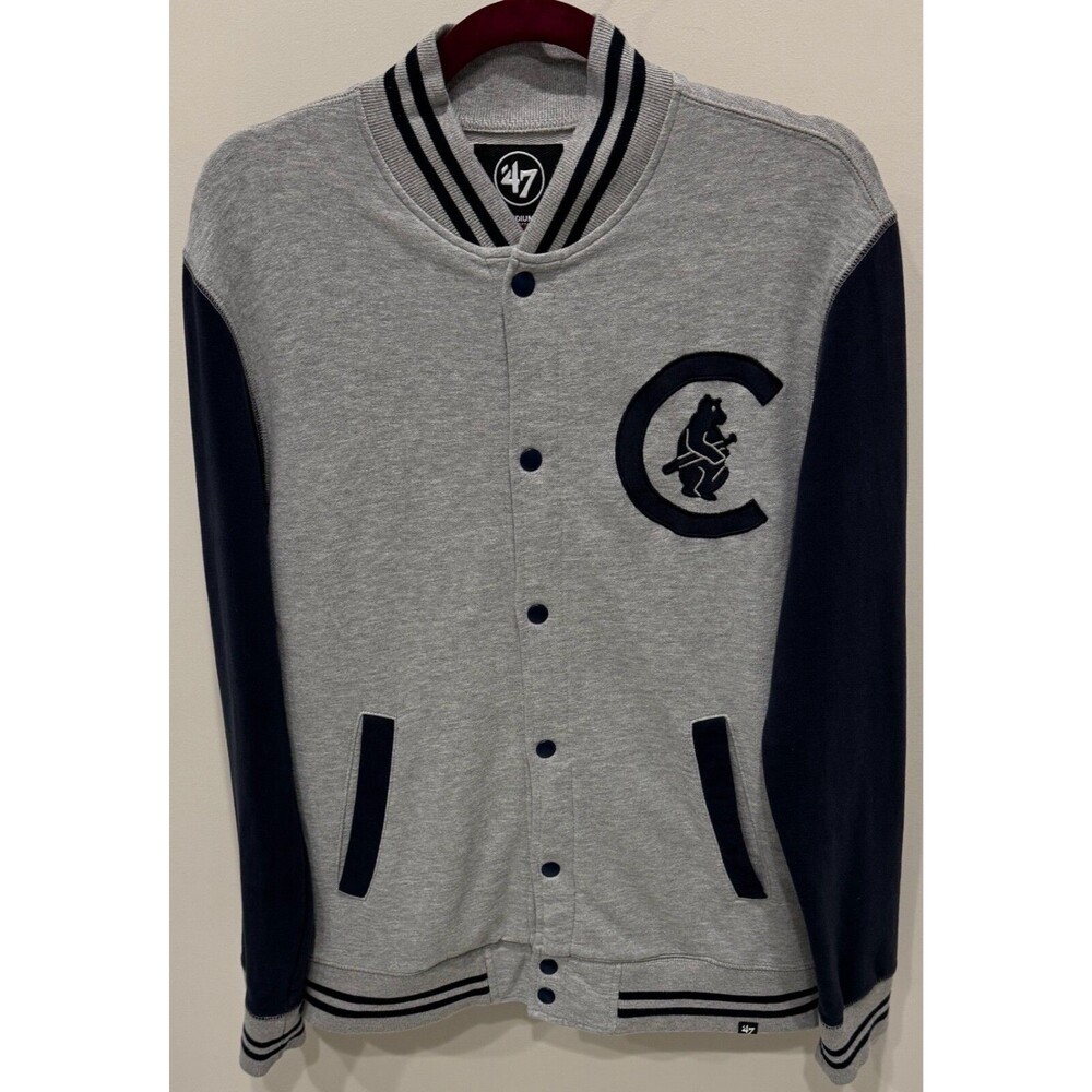 Chicago Cubs - '47 Brand Snap Up Varsity Jacket - Men's Size Medium - Letterman